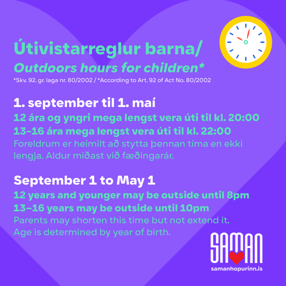 Útivistarreglur barna