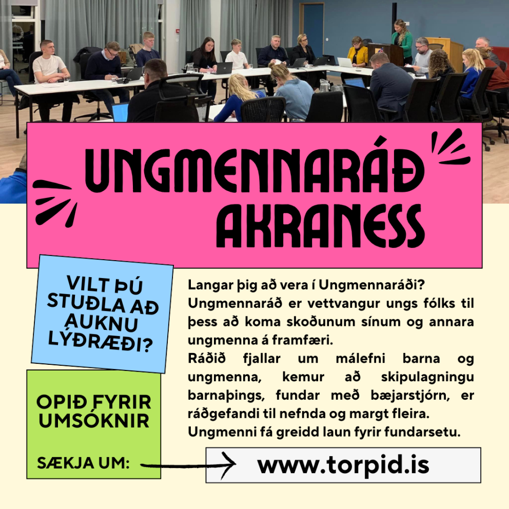 Opið fyrir umsóknir í Ungmennaráð